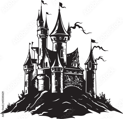 Castle silhouette, Vector Illustration, SVG