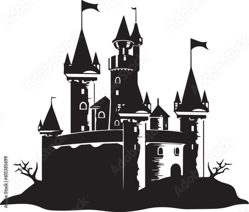 Castle silhouette, Vector Illustration, SVG