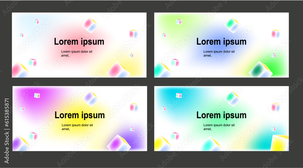 set of abstract gradient colorfull background for landing page , banner, poster
