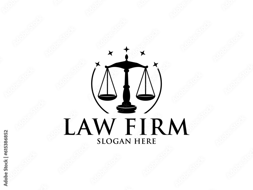 Law Firm Logo, Lawyer logo with creative law element