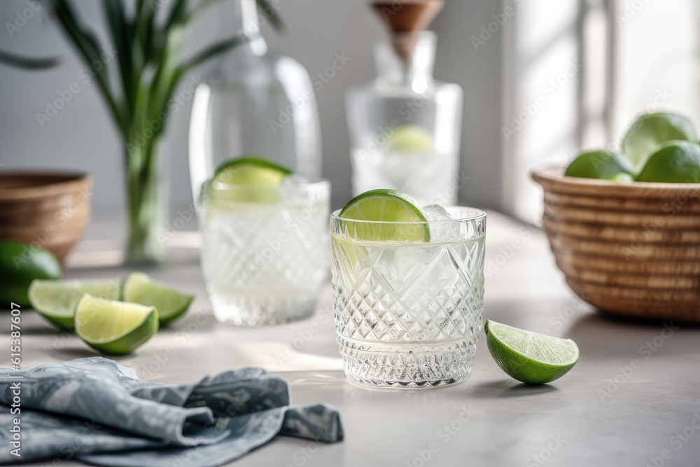 Refreshing thirst-quenching lemonade on the table Refreshing thirst-quenching lemonade on the table