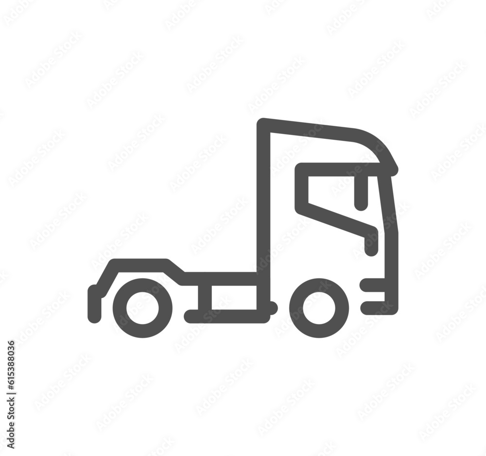 Truck logistics related icon outline and linear vector.