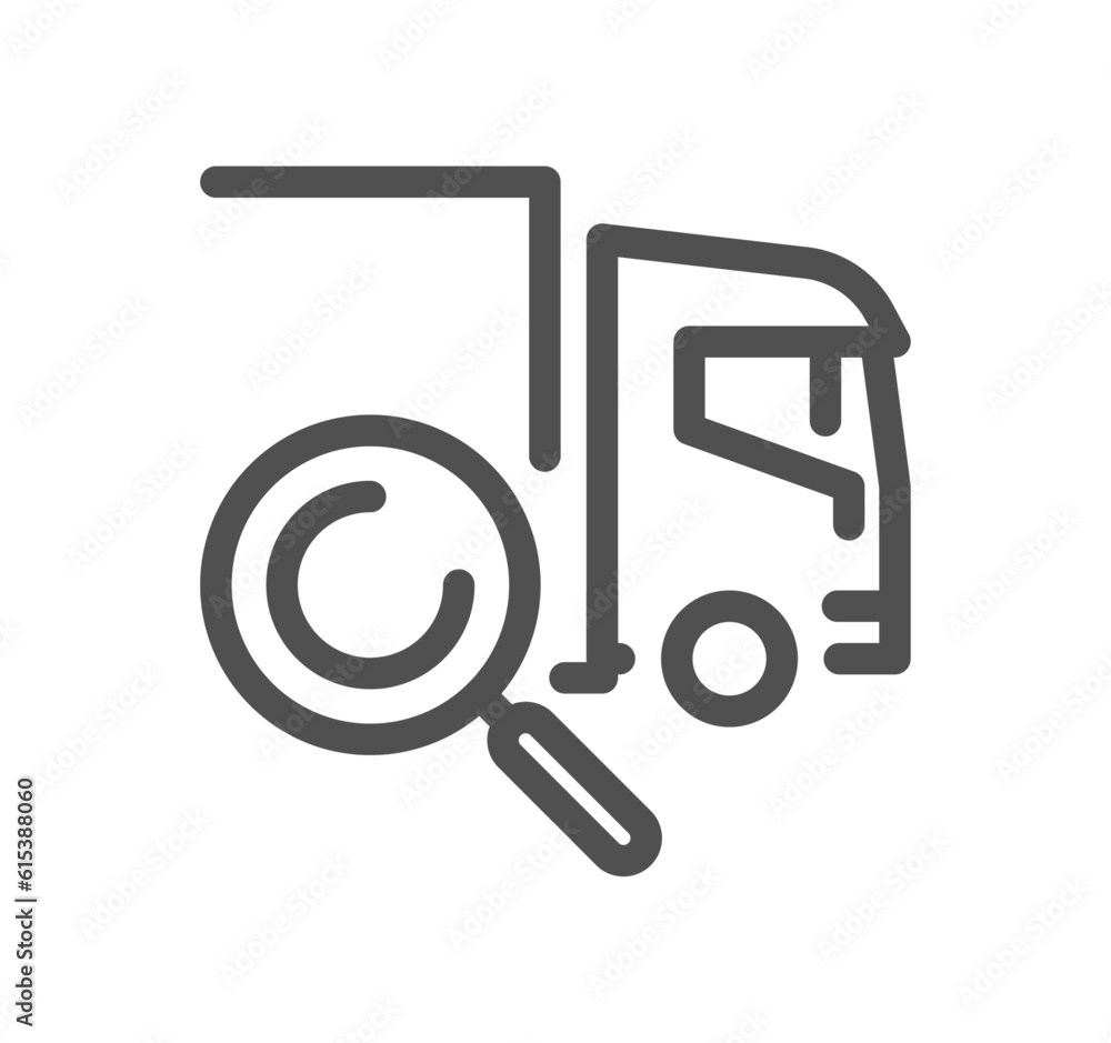 Truck logistics related icon outline and linear vector. Truck logistics related icon outline and linear vector.