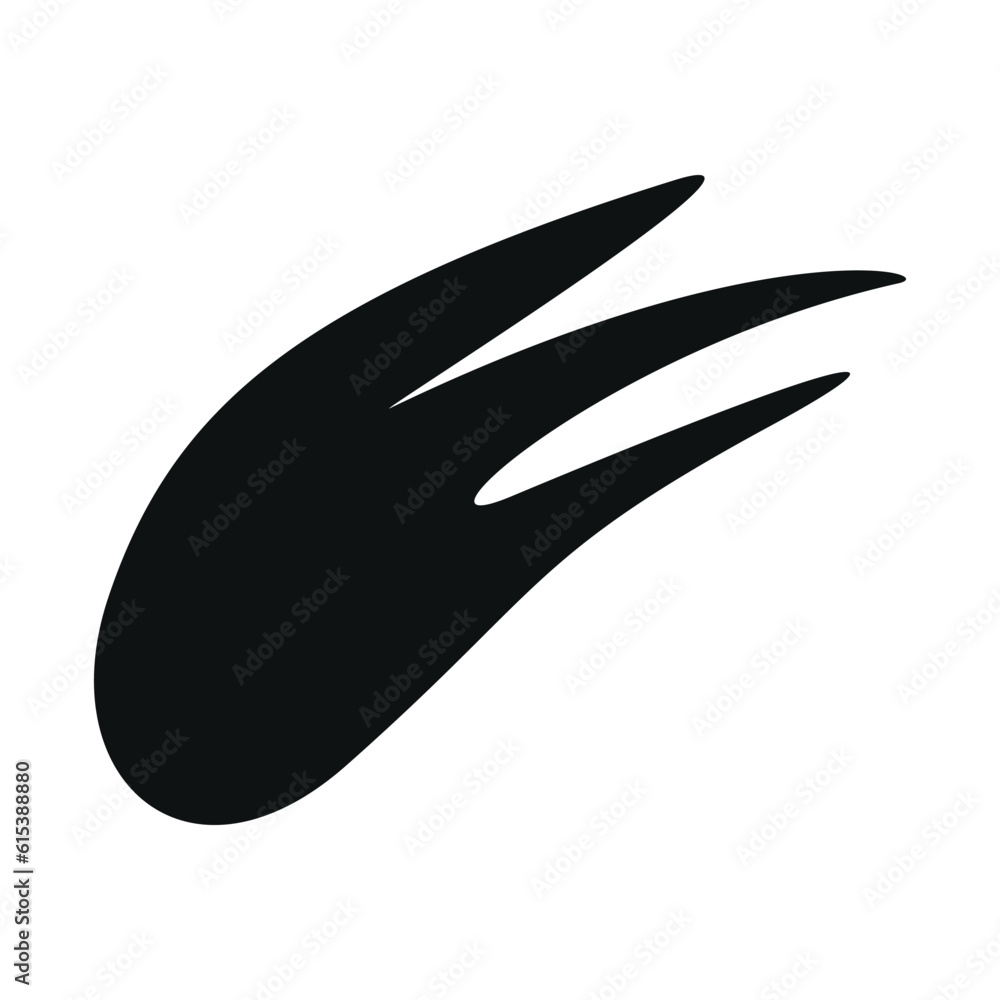Flat vector silhouette illustration of asteroid Flat vector silhouette illustration of asteroid
