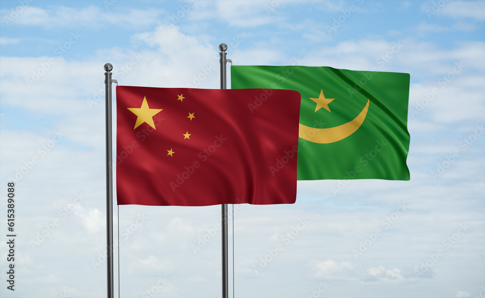 Mauritania and China flag