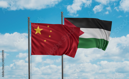 Photography Palestine and China flag