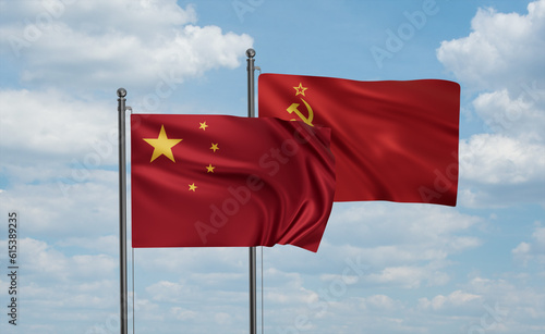 Billede på lærred Soviet Union and China flag