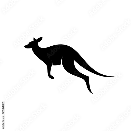 jumping kangaroo icon illustration design, kangaroo silhouette logo