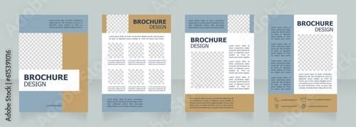 Jewelry store goods catalogue blank brochure design. Template set with copy space for text. Premade corporate reports collection. Editable 4 paper pages. Tahoma, Myriad Pro fonts used