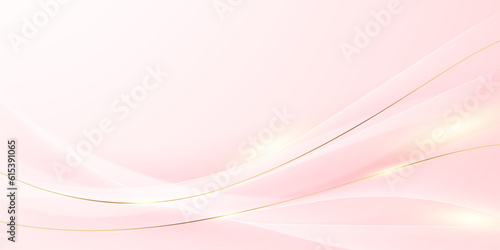 pink background design with luxury golden elements vector illustration
