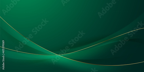green abstract background design with elegant golden elements vector illustration