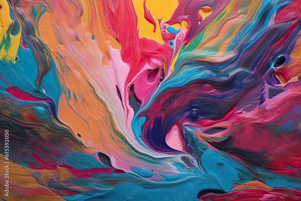 Abstract background from smears of acrylic paint (AI generated)