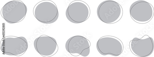 かわいい抽象的なゆるゆるフレーム　Set of cute abstract