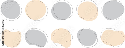 かわいい抽象的なゆるゆるフレーム　Set of cute abstract