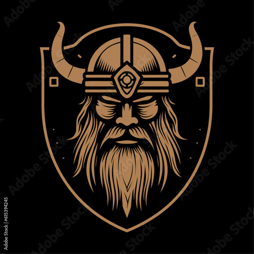 viking illustration. good detailing, old, helmet, coat of arms, dark background, pride, warrior, fortitude, courage, courage, legends. artistic concept. vector illustration.