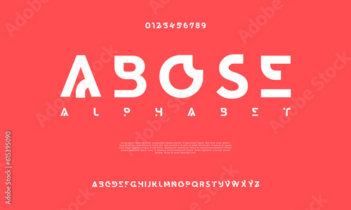 Abose creative modern urban alphabet font. Digital abstract moslem, futuristic, fashion, sport, minimal technology typography. Simple numeric vector illustration