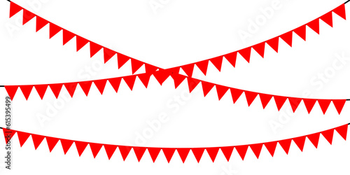 Red Bunting Flag Garlands For Carnival