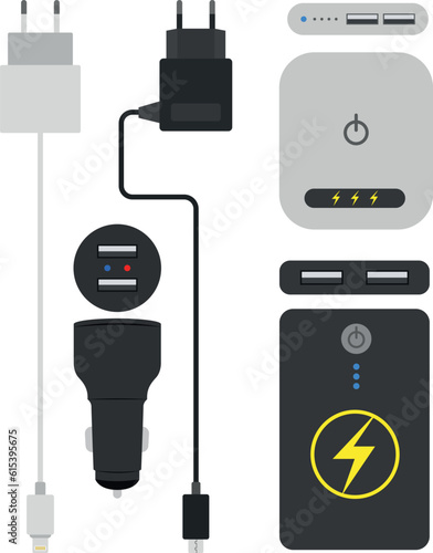 Chargers, vector illustration