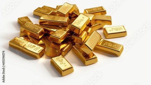 Gold bars isolated. Generative AI