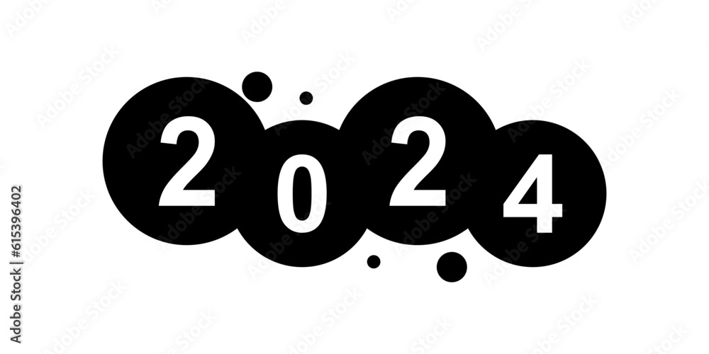 2024 new year logo text design. 2024 number design template. Calendar