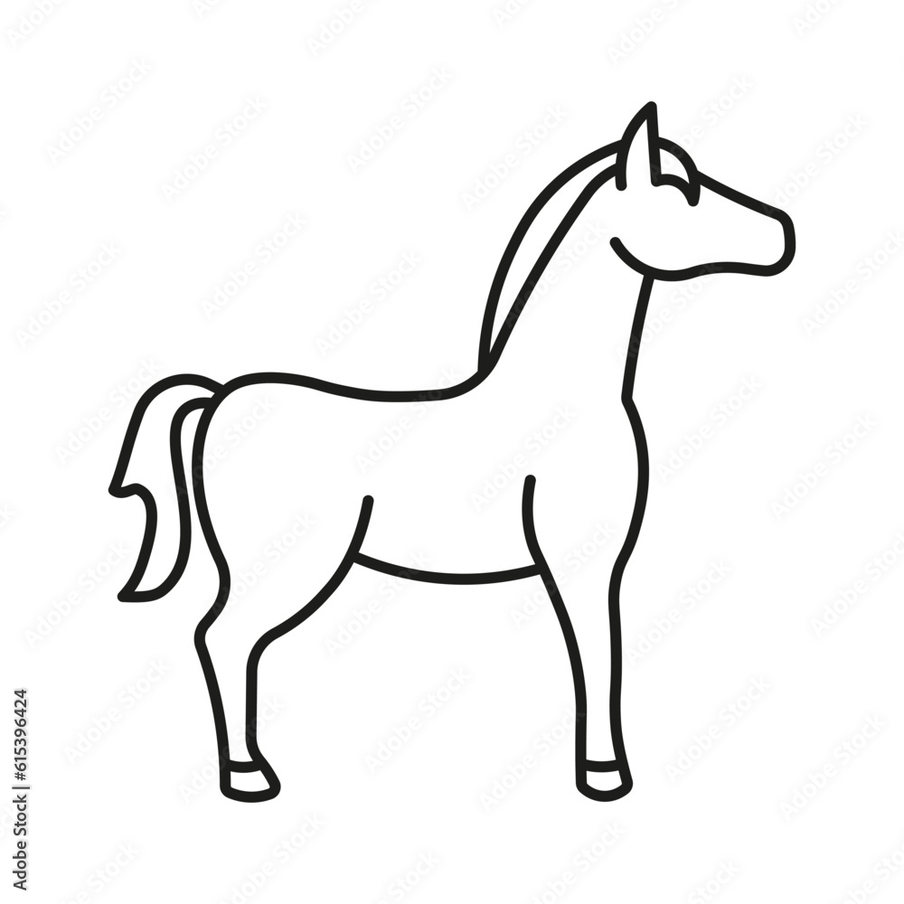 Horse outline icon. Equine line