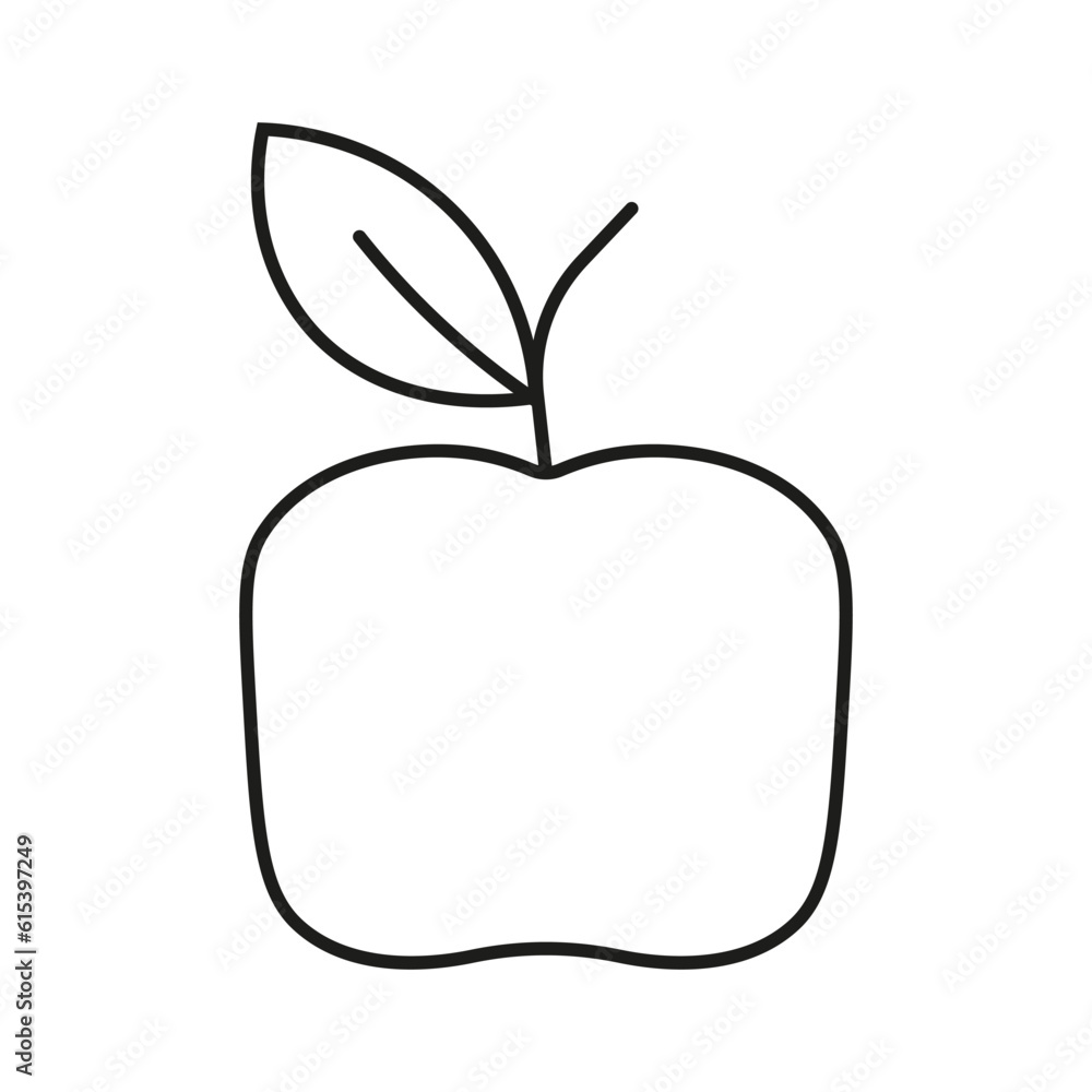 Delicious apple line art icon. Delicious apple line art icon.