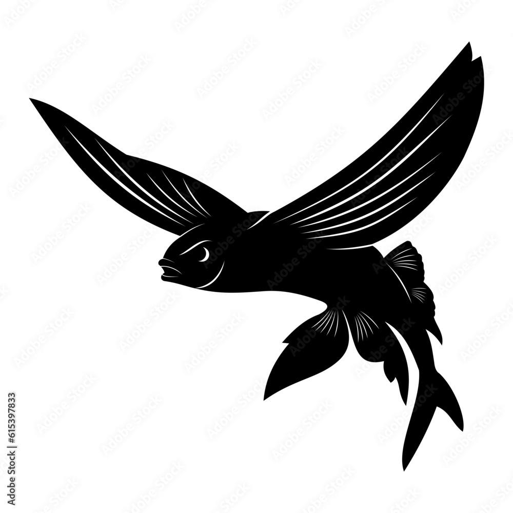 Fototapeta premium flying fish vector illustration