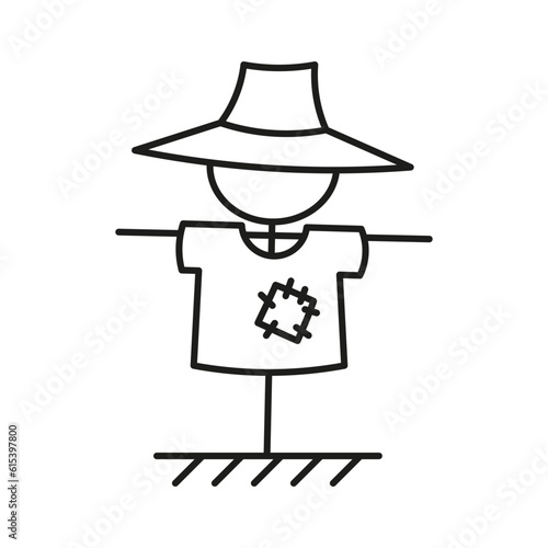 scarecrow icon vector. Thin line scarecrow.