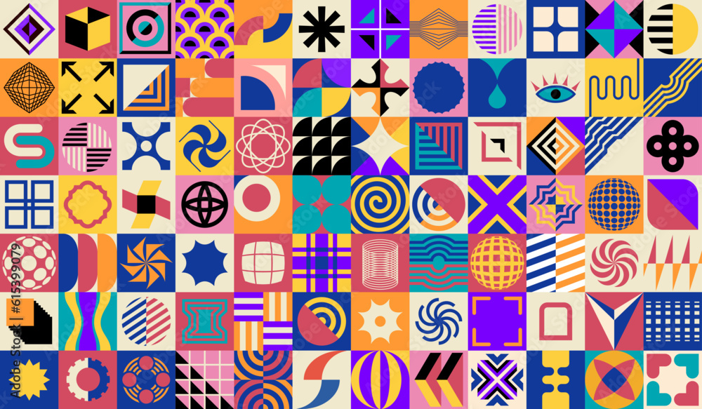 Geometric abstract bold shapes. Geometric abstract bold shapes.
