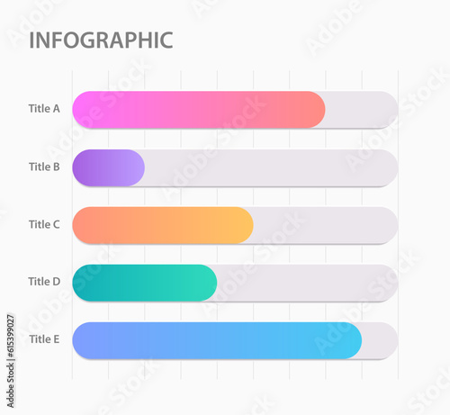 Education and information infographic chart design template. Comparing categories. Data visualization. Infochart with horizontal bar graphs. Visual data presentation. Myriad Pro-Regular font used