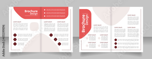 Court and law bifold brochure template design. Half fold booklet mockup set with copy space for text. Editable 2 paper page leaflets. Secular One Regular, Rajdhani-Semibold, Arial fonts used