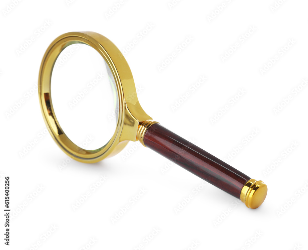 Magnifying glass with handle isolated on white Magnifying glass with handle isolated on white