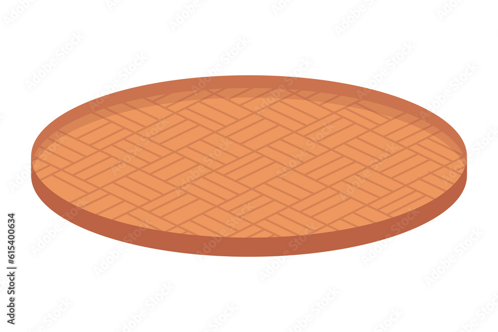 Tray for food, vector cartoon icon. Restaurant platter isolated on white ackground. Symbol carrying food and serving in fast food establishments and cafeterias. Kitchenware concept Tray for food, vector cartoon icon. Restaurant platter isolated on white ackground. Symbol carrying food and serving in fast food establishments and cafeterias. Kitchenware concept