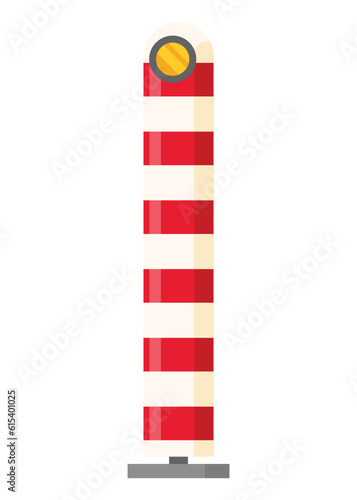 Traffic road repair barrier. Safety barricade or warning alert signs. Streets symbol safe reconstruction, striped coloring of main planned works. Vector illustration