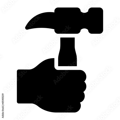 hammer glyph icon