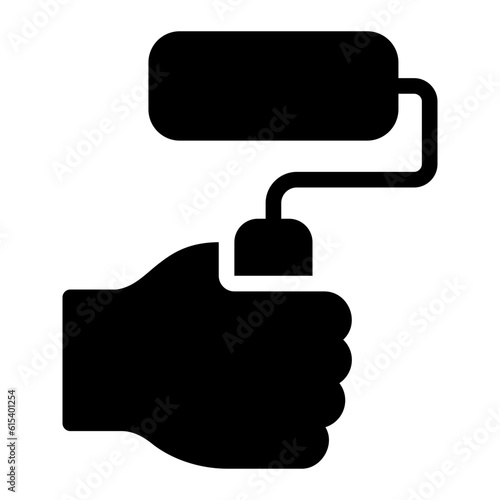 paint roller glyph icon