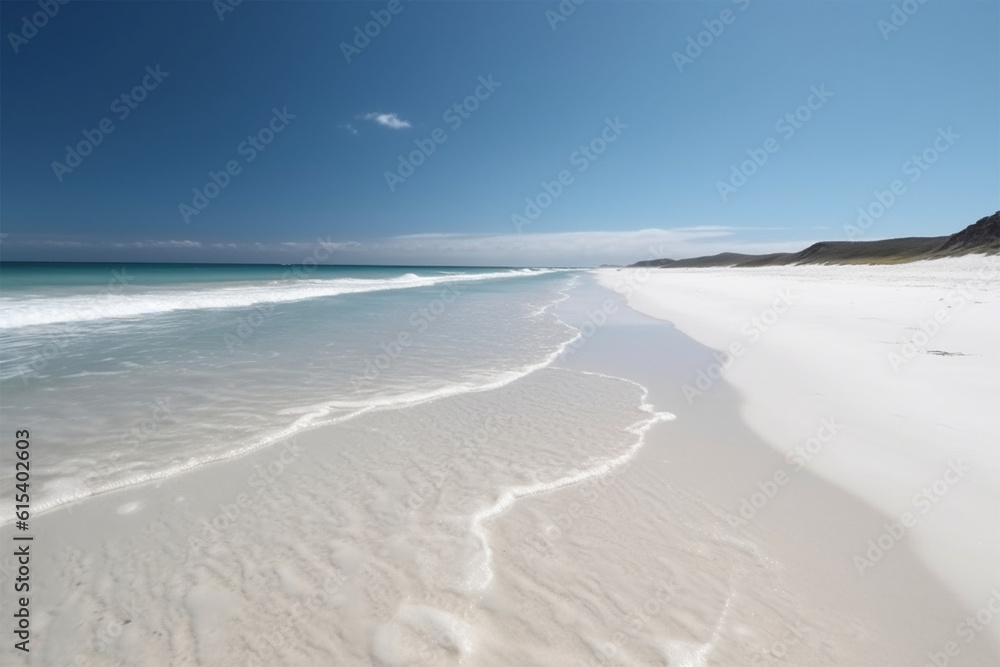 broad beach background with white sand