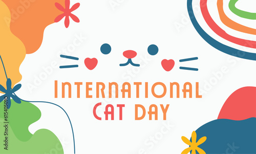 international cat day banner social media post. vector design