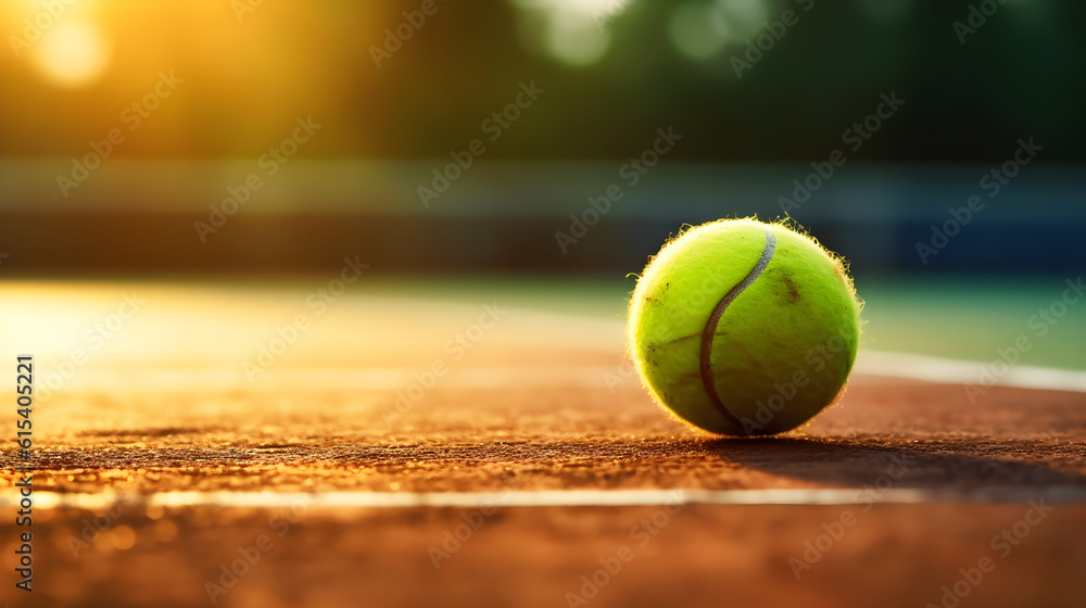 tennis ball on court created with Generative AI