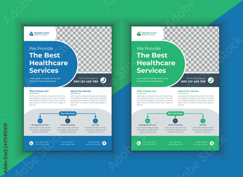 Medical and healthcare flyer template