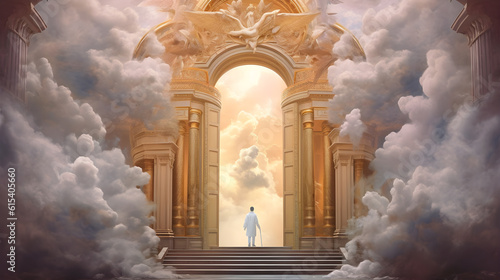 doorway to heaven abstract background created with Generative AI