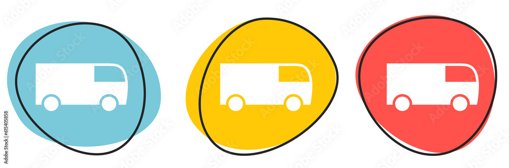 Button Banner für Website oder Business: Lieferung, Transporter oder Versand Button Banner für Website oder Business: Lieferung, Transporter oder Versand