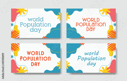 set of banners world population day