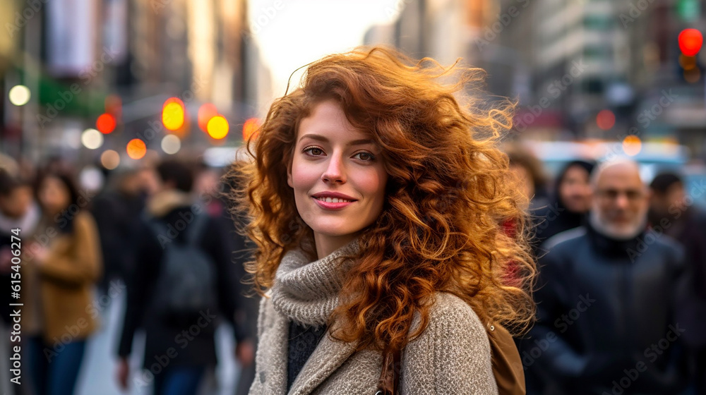 Fototapeta premium woman with dazzling gromed hair, generative ai