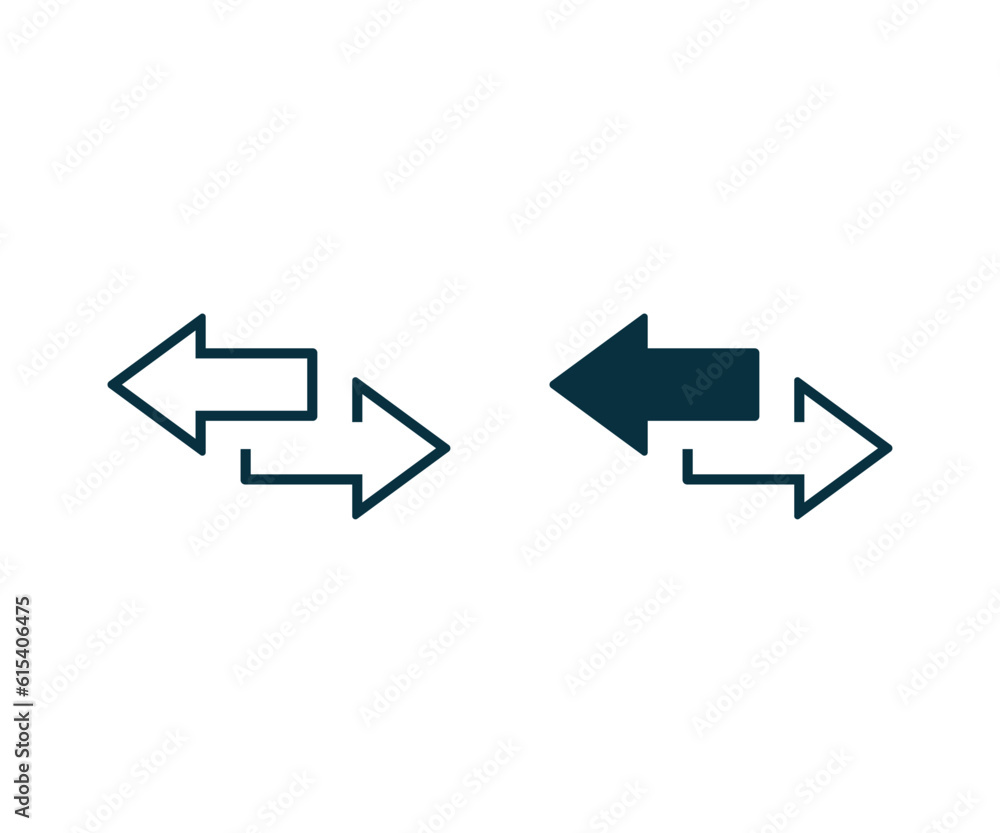 Left right arrows vector icon. Transfer arrows icon. 2 side arrow icon Left right arrows vector icon. Transfer arrows icon. 2 side arrow icon