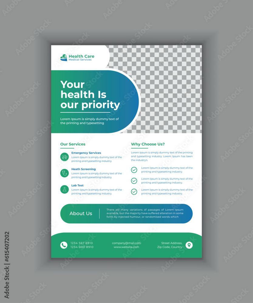 Medical and healthcare flyer template