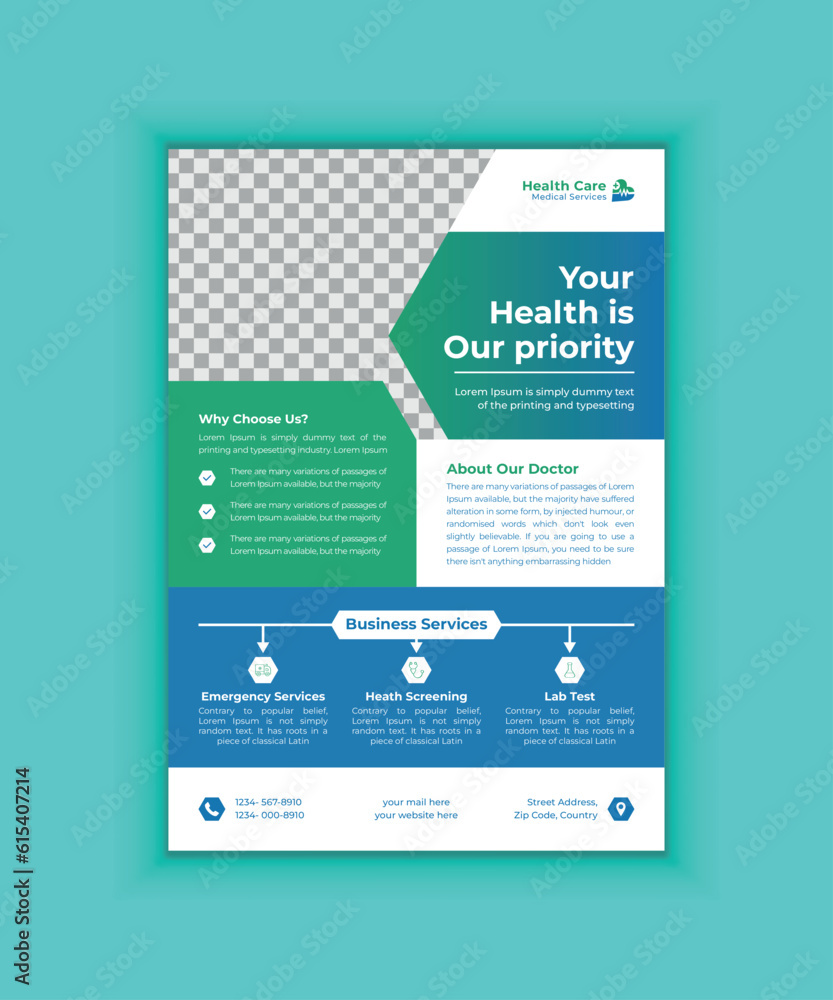 Medical and healthcare flyer template Medical and healthcare flyer template