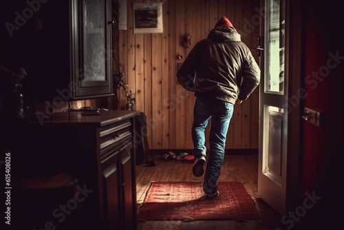 A thief breaks into a home. Domestic robbery.