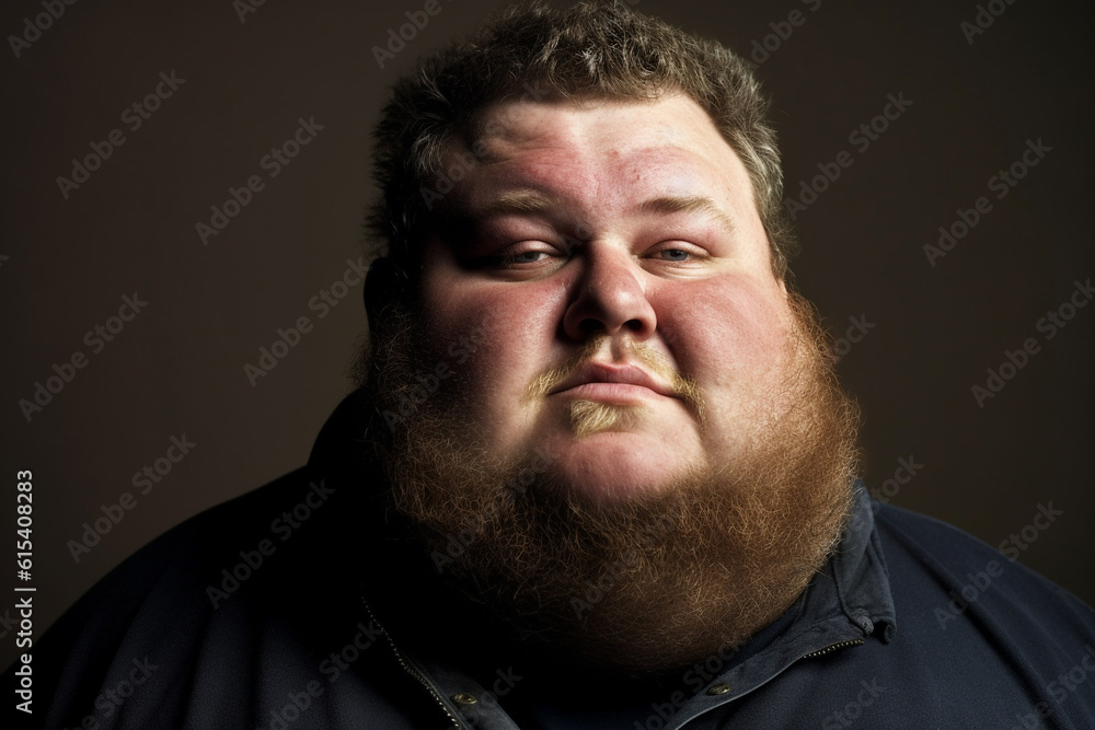 Overweight man. Concept of weight gain and unhealthy lifestyle Overweight man. Concept of weight gain and unhealthy lifestyle