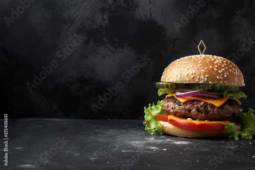 Burger on a concrete background